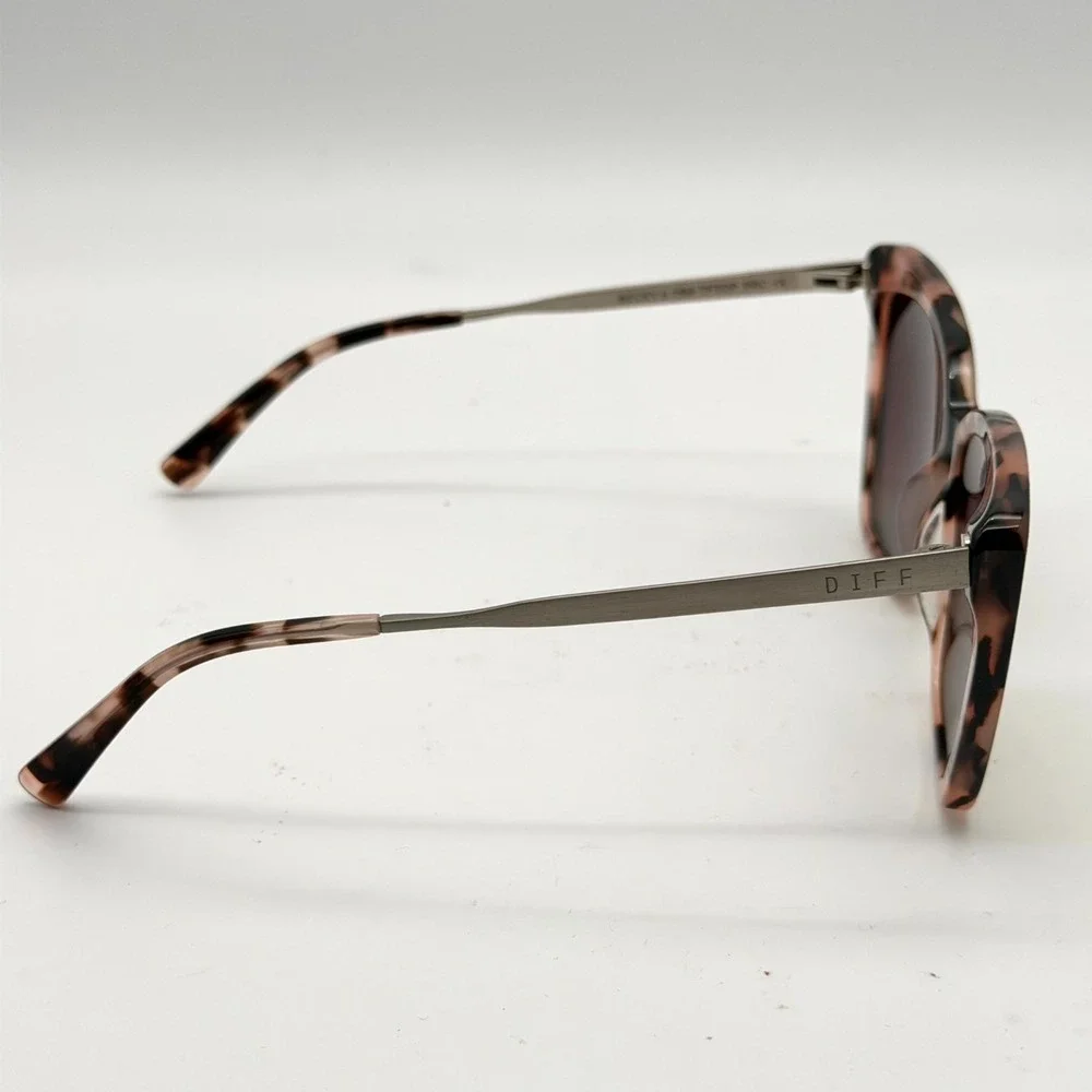 DIFF Eyewear Becky II HM-TF30P Tortoise Taupe Polarized Cat Eye Sunglasses